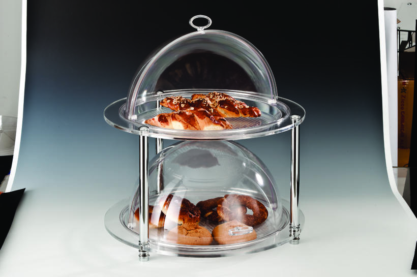 ZCP 185 — POLYCARBONAT FANUSLU TEŞHİR STANDI / BÜYÜK 49,5 x H: 54  cm