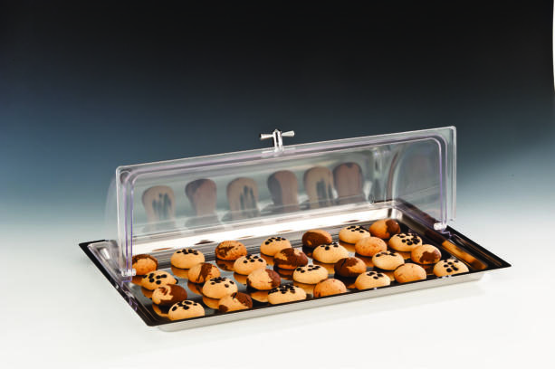 ZCP 018 — POLYCARBONAT ROLLTOP KAPAKLI MUHAFAZA KABI / BÜYÜK, GN 1/1, 18/10 56 x 36 x H: 18 cm