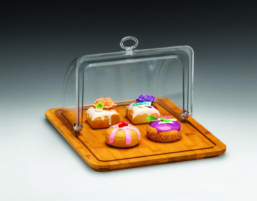 ZCP 816 — POLYCARBONAT ROLLTOP KAPAKLI MUHAFAZA KABI / GN 1/2 / BAMBU ALTLI 31 x 37 x H: 19 cm