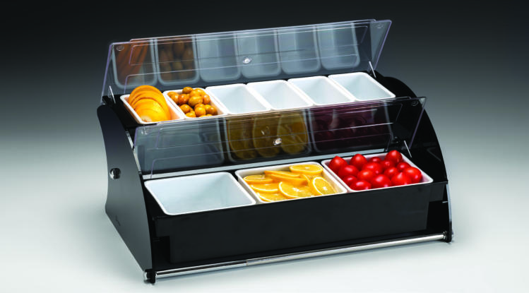 ZCP 867 — AKRİLİK STANDLI, POLYCARBONAT DOUBLE BAR KONTEYNER - 33 x 51 x H: 21 cm