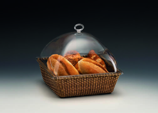 ZCP 797 — RATTEN SEPETLİ POLYCARBONAT KAPAKLI FANUS 29 x 29 x H: 24 cm