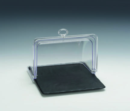 ZCP 767 — MELAMİN ALTLI, POLYCARBONAT ROLL TOP KAPAKLI MUHAFAZA KABI 32 x 26 x H: 20 cm  GN 1/2