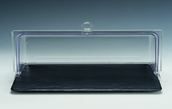 ZCP 769 — MELAMİN ALTLI, POLYCARBONAT ROLL TOP KAPAKLI MUHAFAZA KABI 32 x 52 x H: 20 cm  GN 1/1
