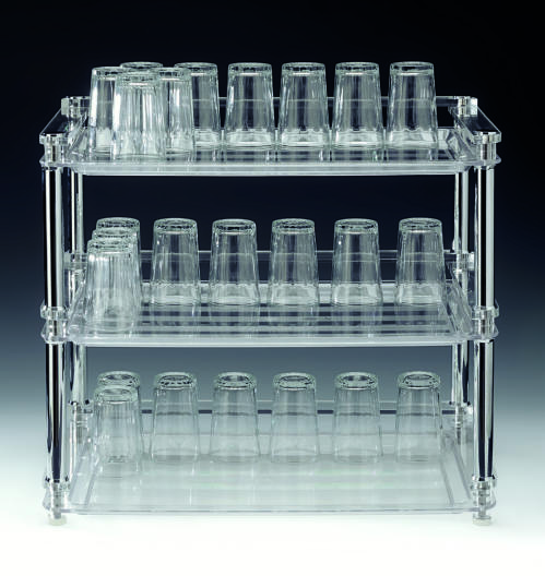 ZCP 672 — POLYCARBONAT TEPSİLİ BARDAK STANDI 53 X 33 x H: 46 cm 68