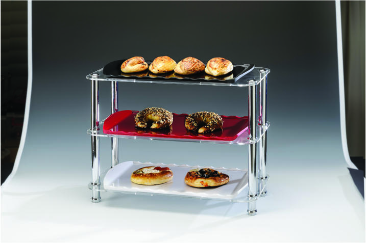ZCP 573 — MELAMİN TEPSİLİ TEŞHİR STANDI - 26 x 49 x H: 39 cm