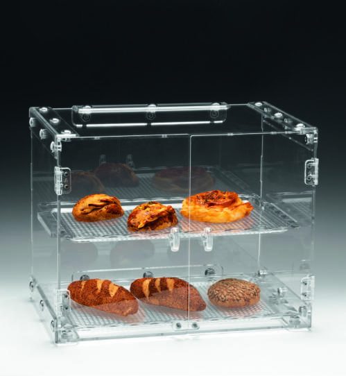 ZCP 263 - 2 — POLYCARBONAT TEPSİLİ TEŞHİR STANDI 45 X 31 x H: 37 cm