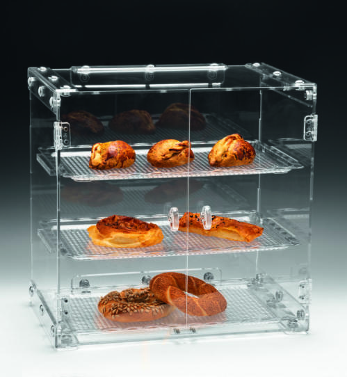 ZCP 263 — POLYCARBONAT TEPSİLİ TEŞHİR STANDI 45 X 31 x H: 46 cm