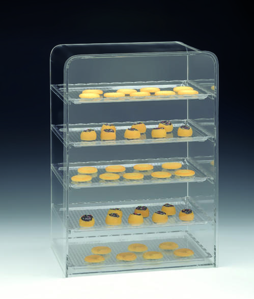 ZCP 677 — POLYCARBONAT TEPSİLİ TEŞHİR STANDI 33,5 x 24 x H: 49 cm