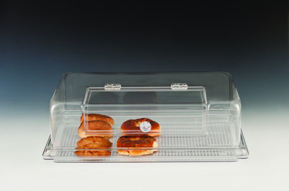 ZCP 157 — POLYCARBONAT TEPSİLİ MUHAFAZA KABI / GN 1/1 35 x 55 x H: 16 cm