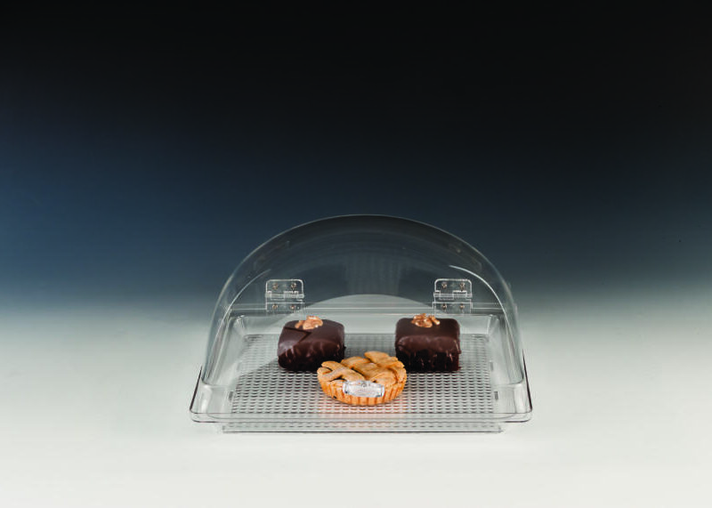 ZCP 176 — POLYCARBONAT TEPSİLİ MUHAFAZA KABI / KARE 35 x 35 cm