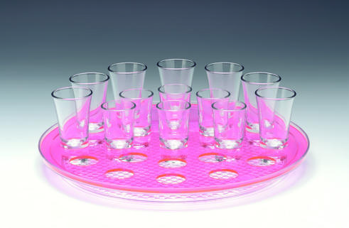 ZCP 312 — POLYCARBONAT TEPSİLİ SHOT SERVİSİ / 21’Lİ - Ø 34 cm