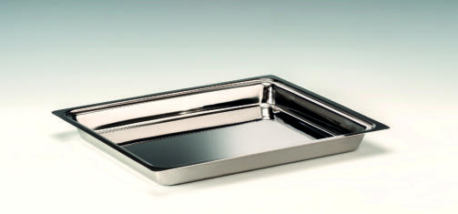 ZCP 716 — ÇELİK TEŞHİR TEPSİ GN 1/2 - 18/10 (304 KALİTE) 30 x 36 x H: 3,5 cm