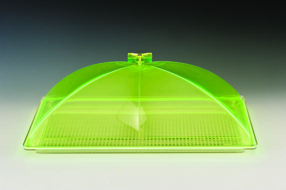 ZCP 375 - Y — POLYCARBONAT TEPSİLİ, AKRİLİK KAPAKLI MUHAFAZA KABI / BÜYÜK 35 x 55 cm