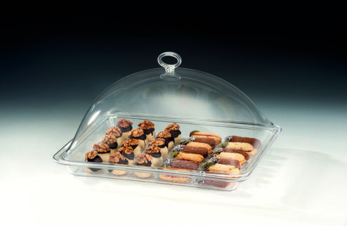 ZCP 711 — POLYCARBONAT TEPSİLİ, AKRİLİK KAPAKLI MUHAFAZA KABI GN 1/2 28 X 34 x H: 17 cm