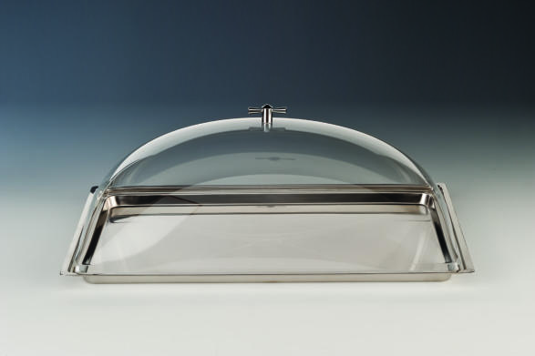 ZCP 389 — ÇELİK TEPSİLİ, POLYCARBONAT KAPAKLI MUHAFAZA KABI / KÜÇÜK 18/10 44 x 29 x H: 18 cm