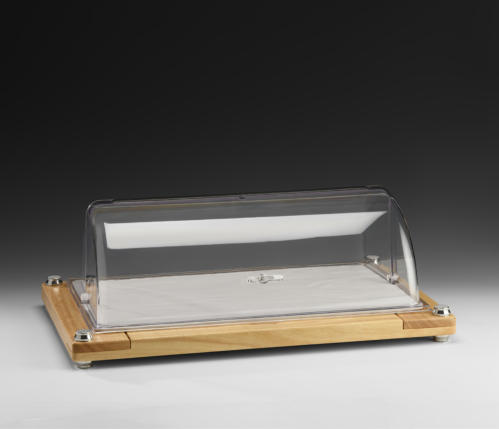 ZCP 886 — AHŞAP MELAMİN TEPSİLİ KAPAKLI STAND / GN 1/1 60 x 40 x H: 22 cm