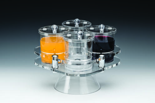 ZCP 525 — POLYCARBONAT SOSLUK REÇELLİK, BAHARATLIK STANDI / DÖNER - 0,75 LİTRE 27 x 27 x H: 23 cm
