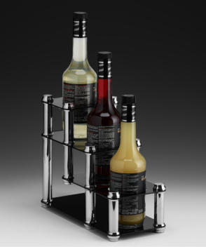 ZCP 889 — 3’LÜ ŞURUP ŞİŞE STANDI - 15 x 33 x H: 26 cm