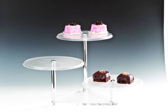 ZCP 045/P (1) — POLYCARBONAT TEŞHİR STANDI Ø 30 x H: 15, 25, 35 cm 50