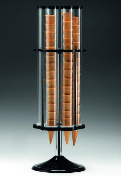 ZCP 802 — 6'LI AKRİLİK STANDLI POLYCARBONAT DÖNER KÜLAH STANDI Ø24 x H: 78 cm