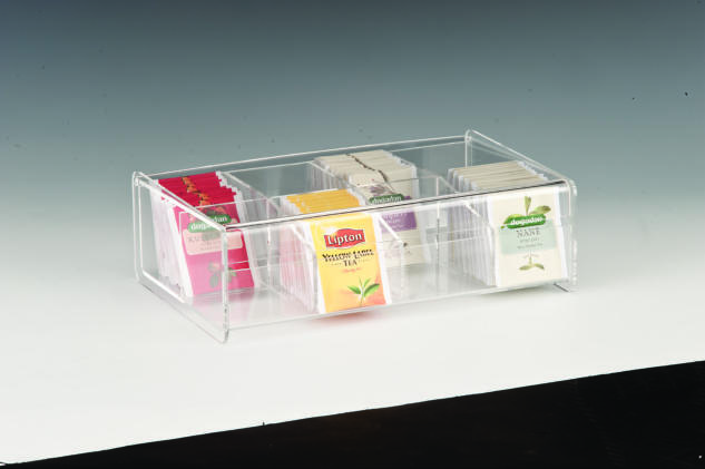ZCP 339 — POLYCARBONAT ÇAY STANDI / 8 GÖZLÜ 27,5 x 17 x H: 8,5 cm
