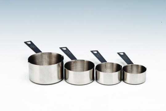 H 725 — ÇELİK SIVI ÖLÇEK / 4’LÜ 250 ml, 125 ml, 80 ml, 60 ml