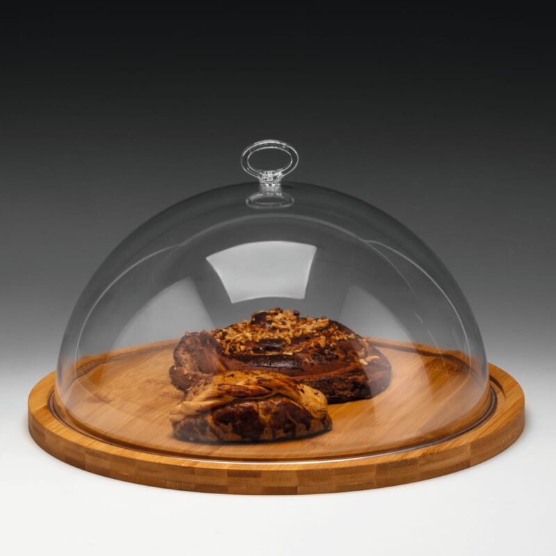 ZCP 817 — POLYCARBONAT KAPAKLI FANUS / BAMBU ALTLI Ø 36 x H: 19 cm
