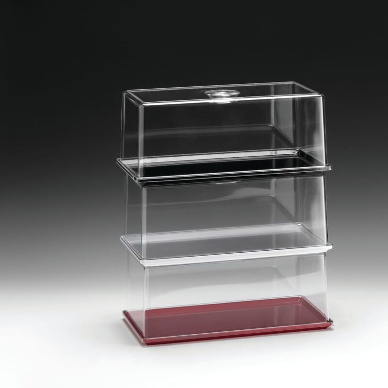 ZCP 849 — MELAMİN ALTLI, POLYCARBONAT KAPAKLI FANUS 18 x 35 x H: 14,5 cm