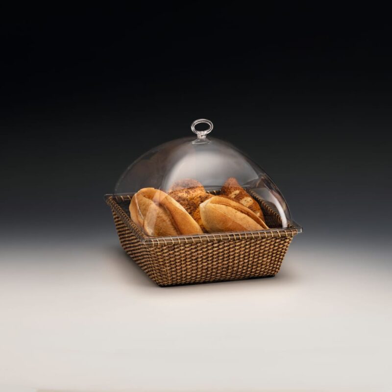 ZCP 797 — RATTEN SEPETLİ POLYCARBONAT KAPAKLI FANUS 29 x 29 x H:24 cm