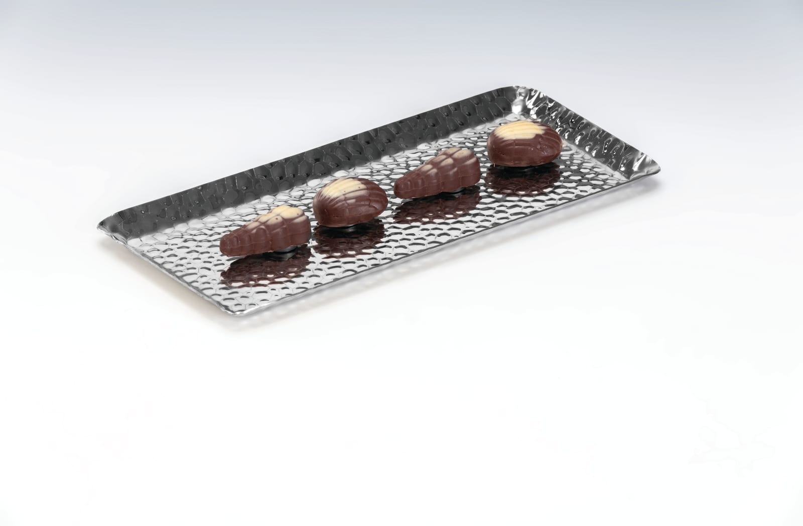 CPY-3 — ÇELİK ÇİKOLATA TEŞHİR TEPSİ 9,5 x 19,5 cm