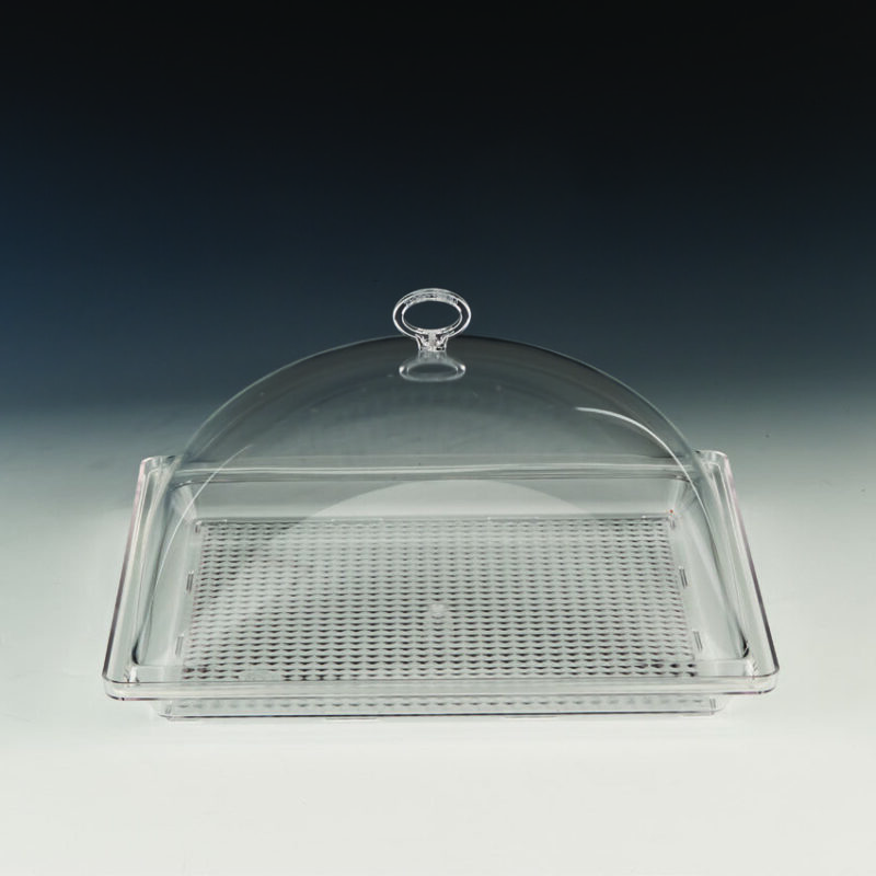 ZCP 054/KK — POLYCARBONAT TEPSİLİ MUHAFAZA KABI / KARE 35 X 35 X H: 16 cm