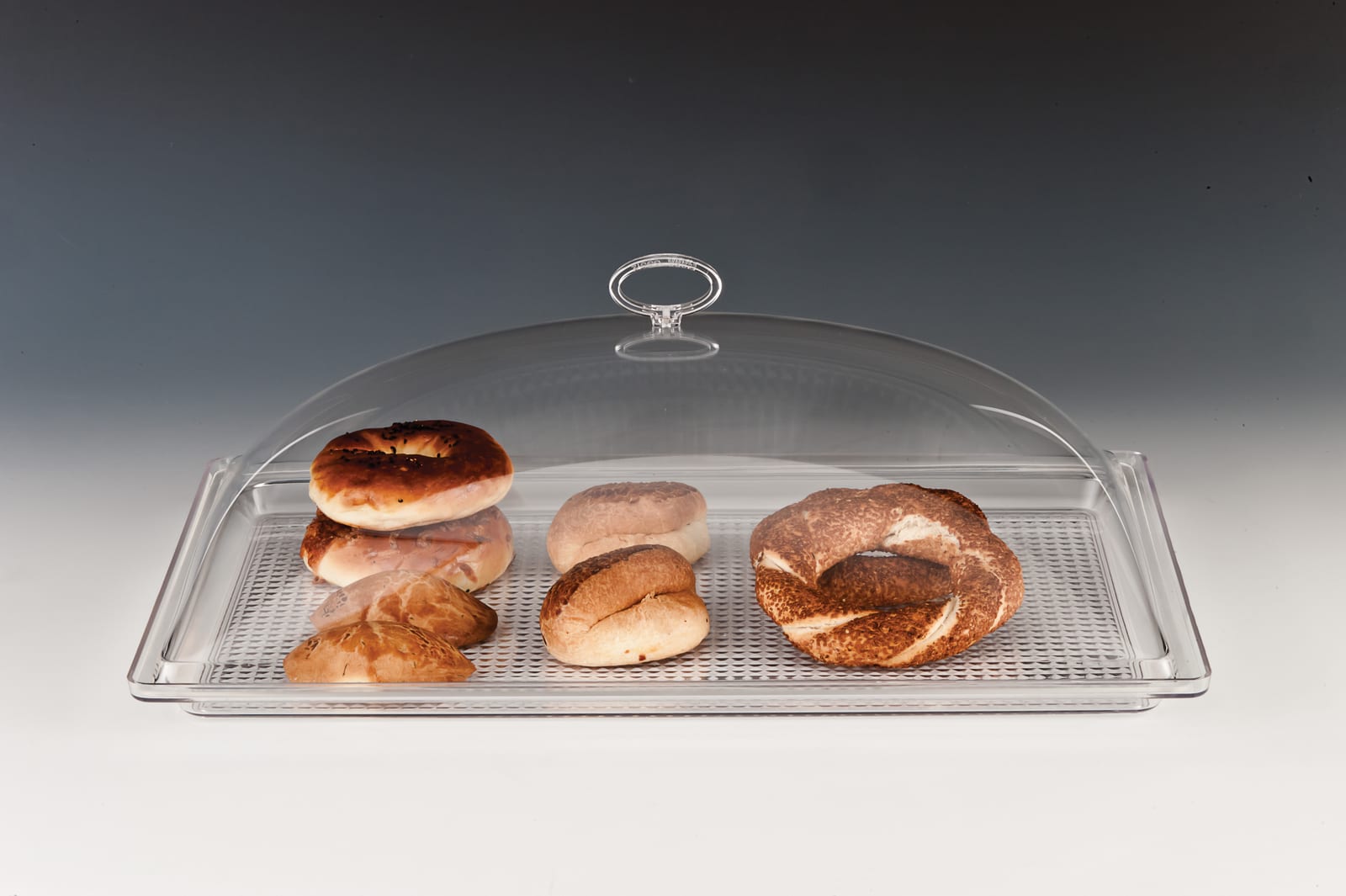 ZCP 153 — POLYCARBONAT TEPSİLİ MUHAFAZA KABI / BÜYÜK 35 x 55 x H: 17 cm