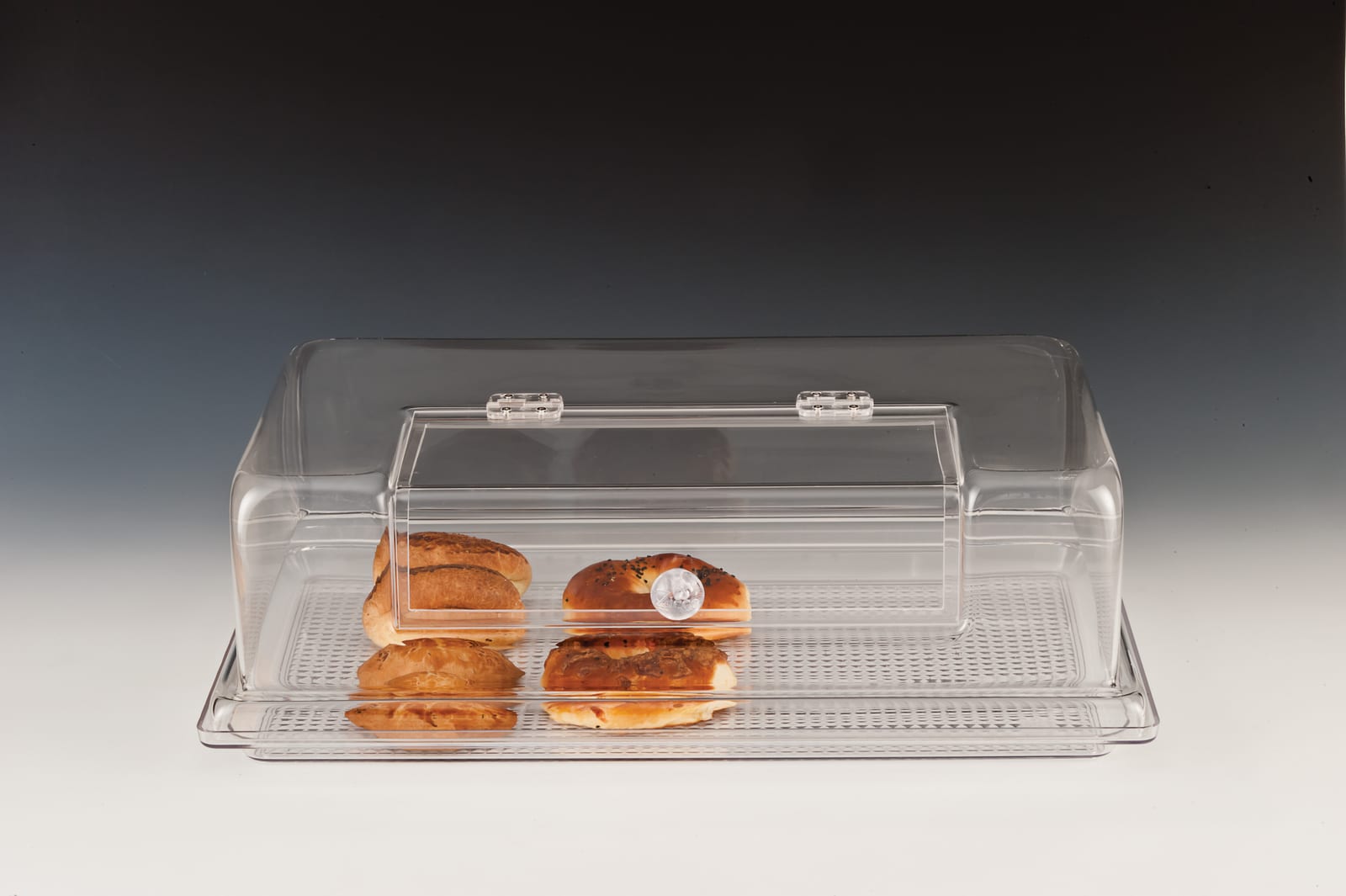 ZCP 157 — POLYCARBONAT TEPSİLİ MUHAFAZA KABI / GN 1/1 35 x 55 x H: 16 cm