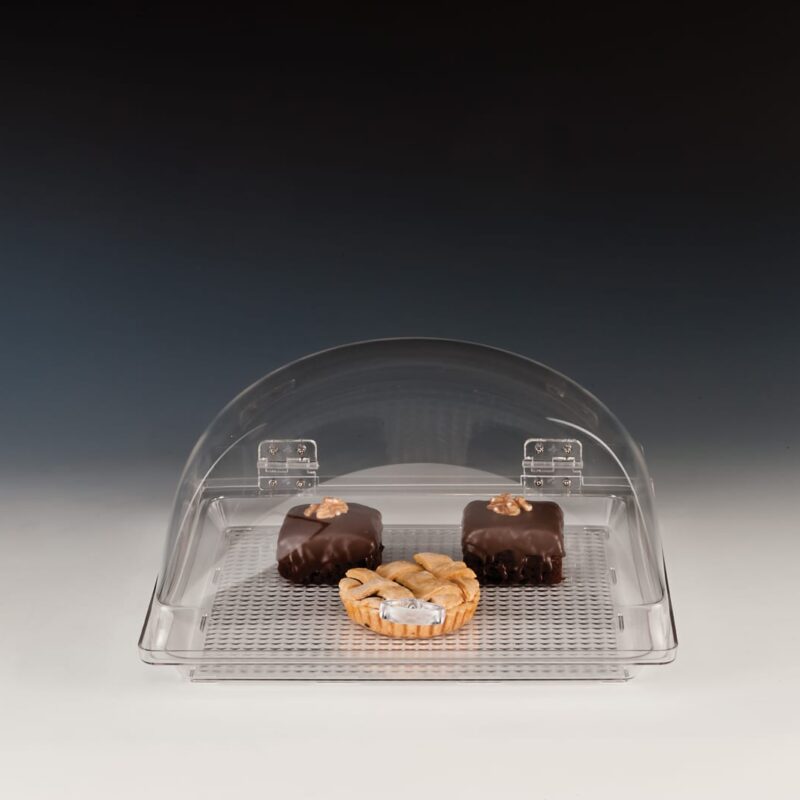 ZCP 176 — POLYCARBONAT TEPSİLİ MUHAFAZA KABI / KARE 35 x 35 cm