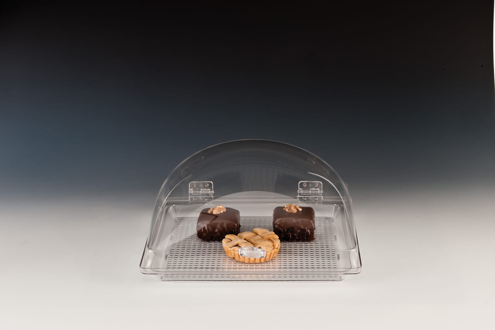 ZCP 176 — POLYCARBONAT TEPSİLİ MUHAFAZA KABI / KARE 35 x 35 cm