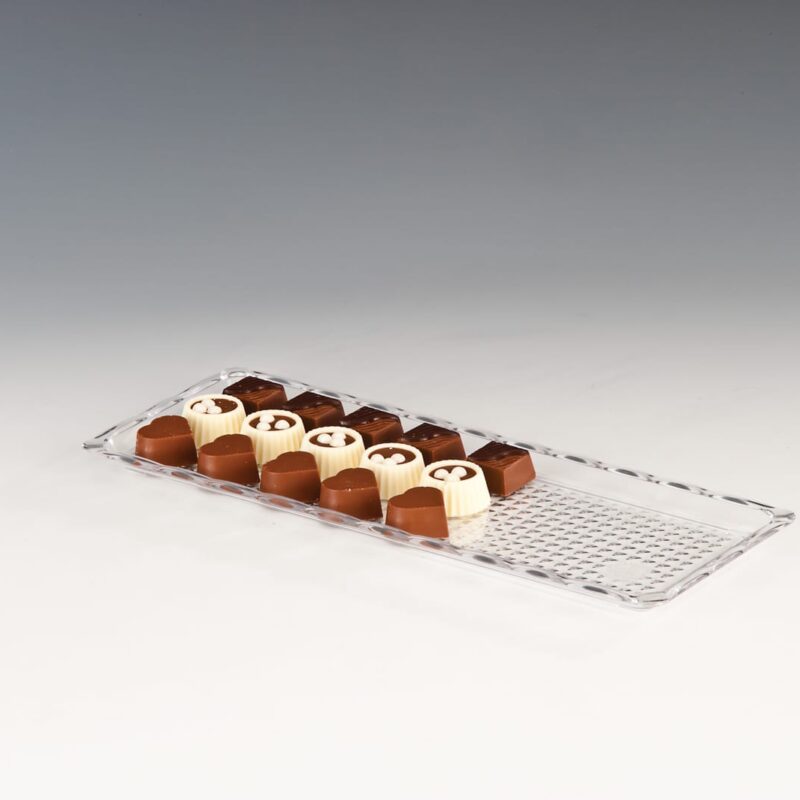 ZCP 223 — POLYCARBONAT ÇİKOLATA TEŞHİR TEPSİ 10 x 30 cm