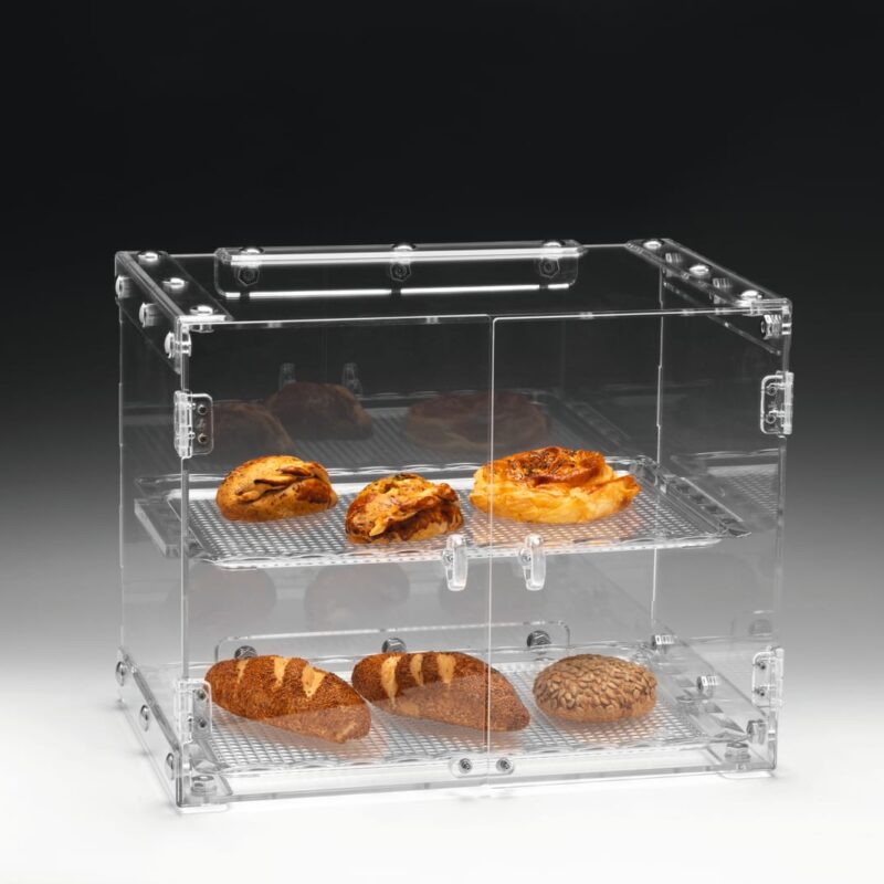 ZCP 263 — POLYCARBONAT TEPSİLİ TEŞHİR STANDI 45 x 31 x H: 46 cm
