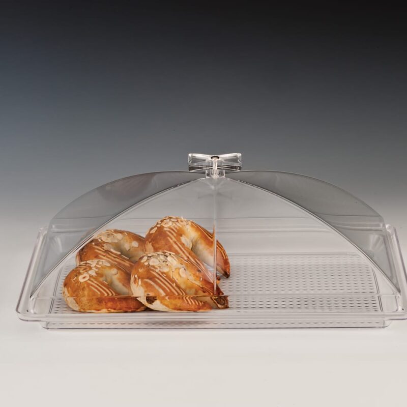 ZCP 377 — POLYCARBONAT TEPSİLİ, AKRİLİK KAPAKLI MUHAFAZA KABI / KÜÇÜK 28 x 43 cm