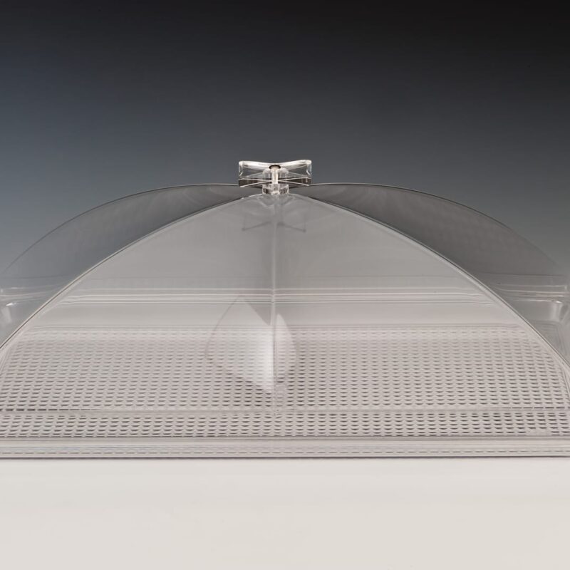 ZCP 379 — POLYCARBONAT TEPSİLİ, AKRİLİK KAPAKLI MUHAFAZA KABI / BÜYÜK 35 x 55 cm