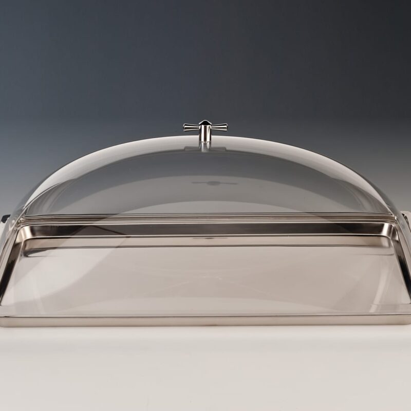 ZCP 389 — ÇELİK TEPSİLİ, POLYCARBONAT KAPAKLI MUHAFAZA KABI / KÜÇÜK 18/10 44 x 29 x H: 18 cm