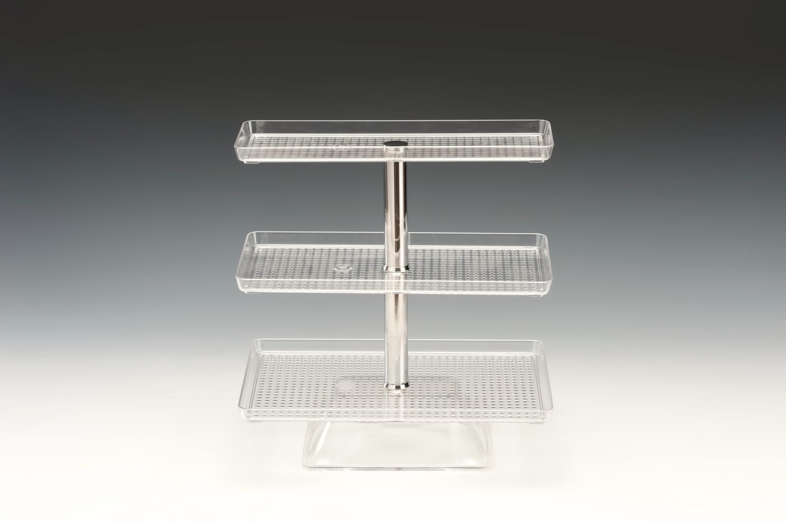 ZCP 548 — POLYCARBONAT TEPSİLİ TEŞHİR STANDI 30 x 30 x H: 47,5 cm