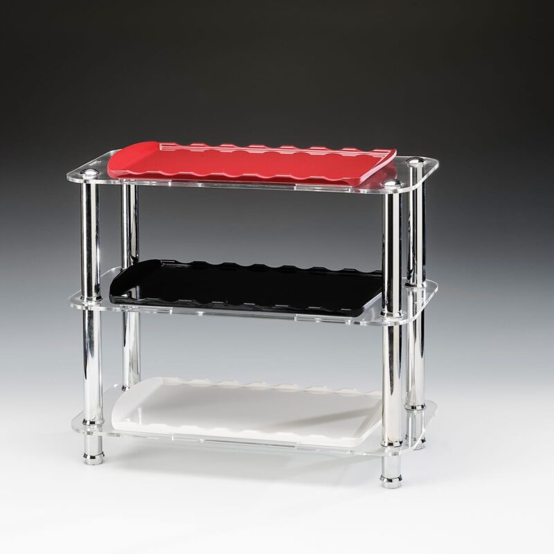 ZCP 572 — MELAMİN TEPSİLİ TEŞHİR STANDI - 22 x 43,5 x H: 38 cm