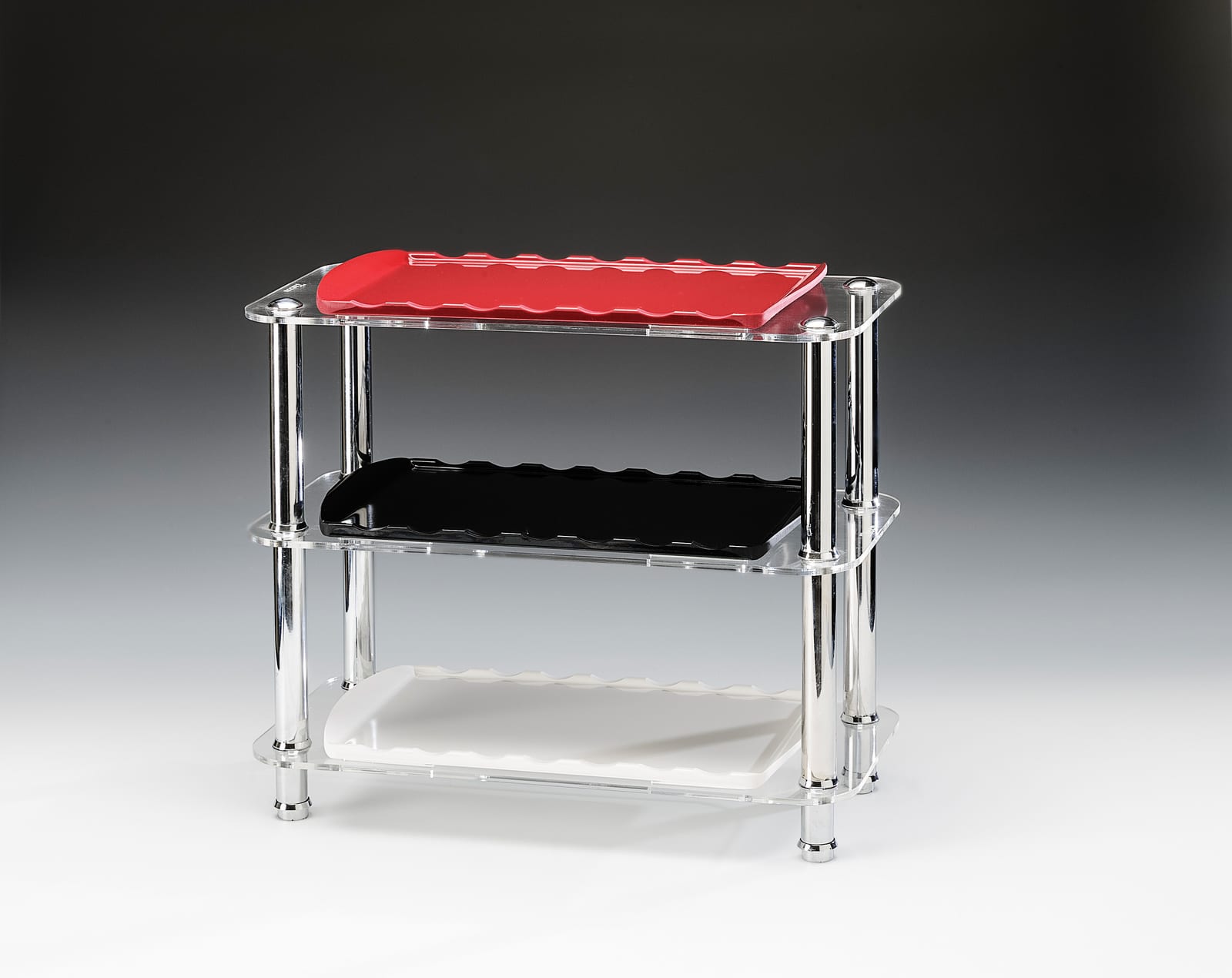 ZCP 572 — MELAMİN TEPSİLİ TEŞHİR STANDI - 22 x 43,5 x H: 38 cm