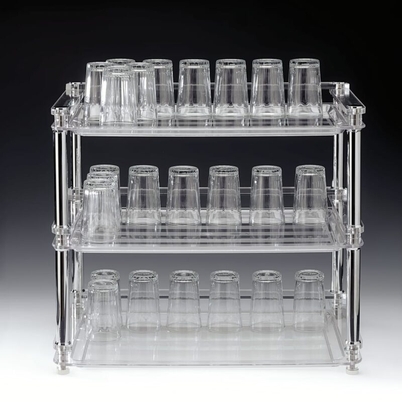 ZCP 672 — POLYCARBONAT TEPSİLİ BARDAK STANDI 53 x 33 x H: 46 cm