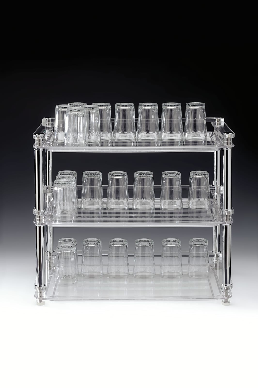 ZCP 672 — POLYCARBONAT TEPSİLİ BARDAK STANDI 53 x 33 x H: 46 cm