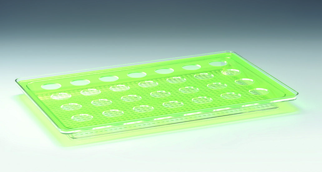 ZCP 678 — POLYCARBONAT TEPSİLİ SHOT SERVİSİ/28'Lİ -44 x28 cm