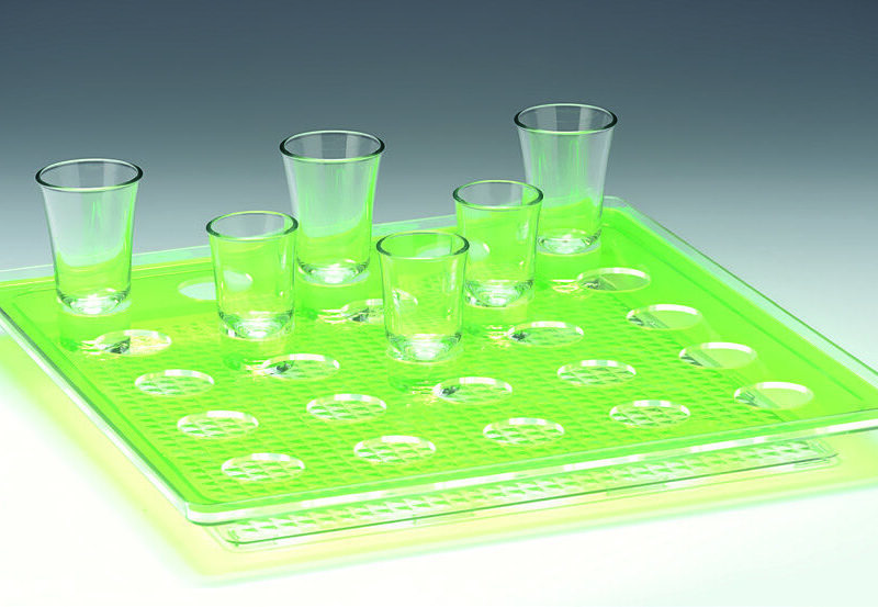 ZCP 679 — POLYCARBONAT TEPSİLİ SHOT SERVİSİ/25'Lİ -34 x34 cm