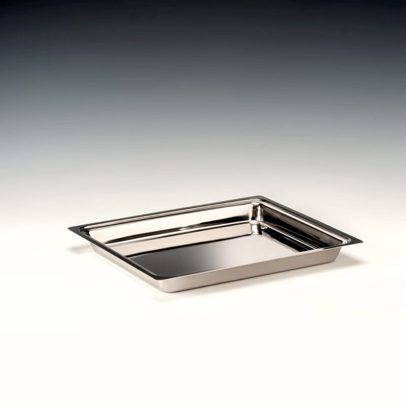 ZCP 716 — ÇELİK TEŞHİR TEPSİ GN 1/2 - 18/10 (304 KALİTE) 30 x 36 x H: 3,5 cm