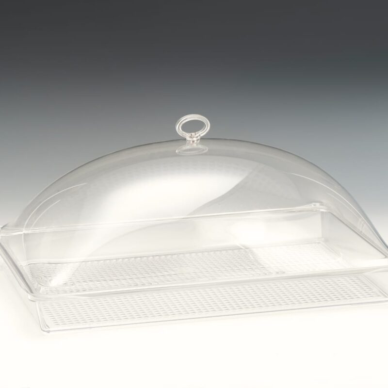 ZCP 739 — AKRİLİK KAPAKLI POLYCARBONAT TEPSİLİ MUHAFAZA KABI 31 x 46 x H: 16 cm