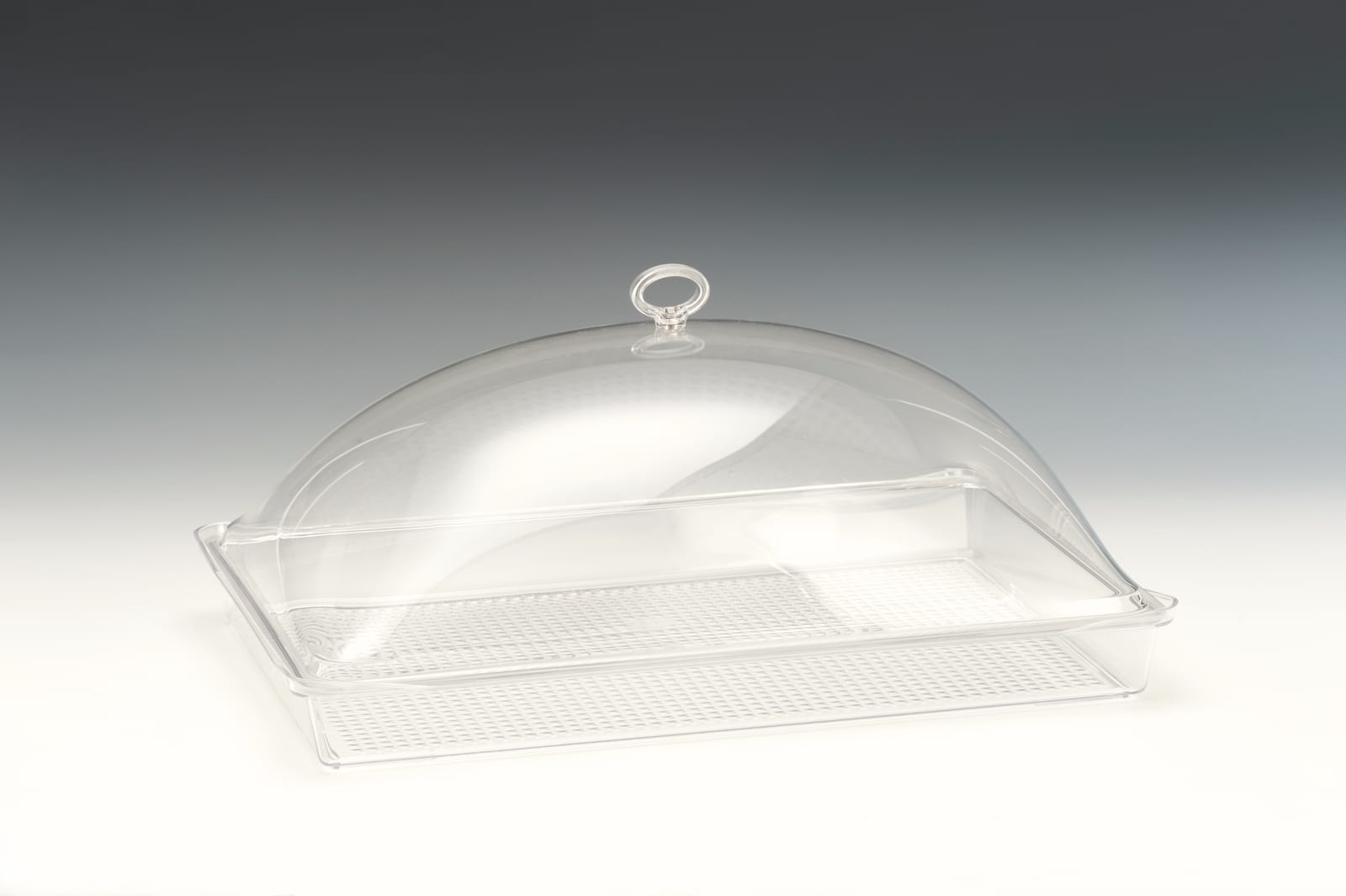ZCP 739 — AKRİLİK KAPAKLI POLYCARBONAT TEPSİLİ MUHAFAZA KABI 31 x 46 x H: 16 cm